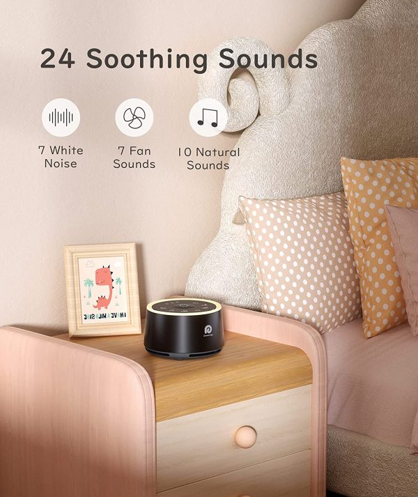 Dreamegg White Noise Machine - Sound Machine for Baby Kid Adult,Noise Machine for Sleeping,Night Light,24 HIFI Soothing Sound,Volume Control,Memory Function,Sleep Therapy for Home Nursery Office - Image 4