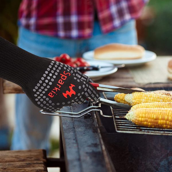 Sparkia Oven Gloves 1472?H 800?? Extreme Heat Resistant - Washable Grilling Gloves with Long Wrist Protect and Non-Slip Silicone,Multi-purpose Gloves for barbecue Cooking Grill Microwave BBQ Grill Welding Smoke - Image 6