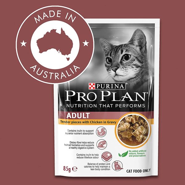 Pro Plan Chicken in Gravy Adult Cat Food 12 Packs 12 Pack Medium - Image 3