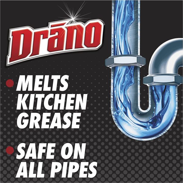 Drano Drain Cleaner, Drano Drain Crystal, Cuts Through Tough Clogs, 500 grams - Image 5