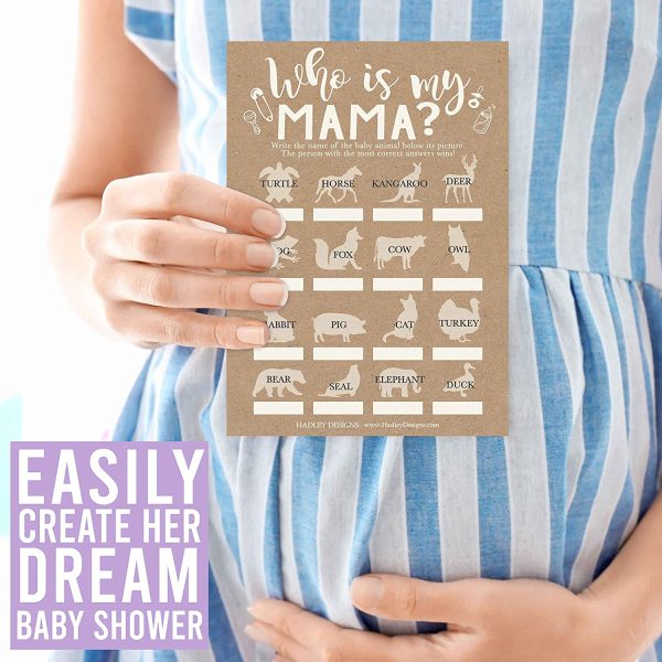 Rustic Baby Shower Games Gender Neutral - 2 Games Double Sided, 25 Baby Animal Matching Baby Shower, 25 Nursery Rhyme Baby Shower Game, Gender Reveal Games For Guests, Baby Shower Party Supplies - Image 9