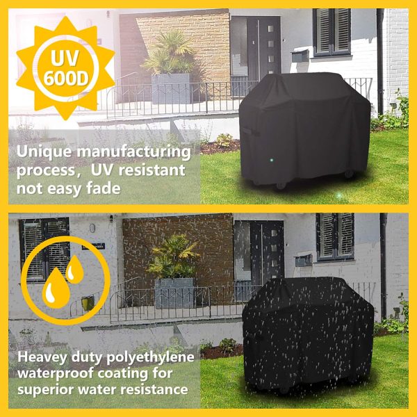 CAB55 BBQ Gas Grill Cover, Heavy Duty Waterproof 600D Polyester Fabric (147CM*69CM*114CM) A1 - Image 6