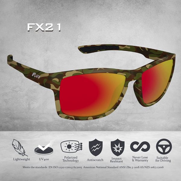 FLUX FX21 Polarized Sports Sunglasses for Men and Women UV400 Protection Active Lifestyles - Image 5