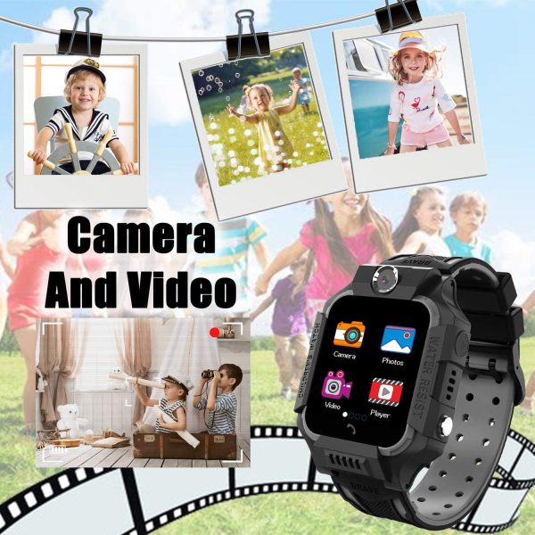 Smart Watch Phone Kids - Children Smartwatch Boys Girls with SOS Need 2G SIM to Call, 14 Puzzle Games Music MP3 MP4 HD Selfie Camera Calculator Alarms Timer Pedometer for Boys Girls Students,Black - Image 9