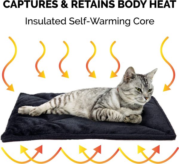 FurHaven Pet Heating Pad | ThermaNAP Faux Fur Self-Warming Bed Mat for Dogs & Cats, Black - Image 6