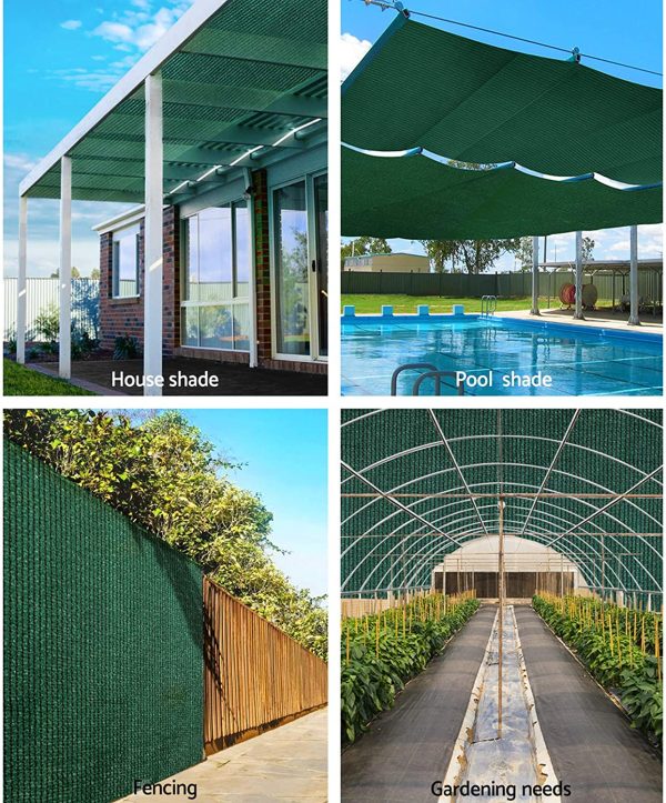 Instahut 50% Sunblock Shade Sail 100GSM UV Resistant Shadecloth Sail Roll Privacy Screen Outdoor Patio Lawn Fence Greenhouse Flower Plants-Green(1.83x50m) - Image 3