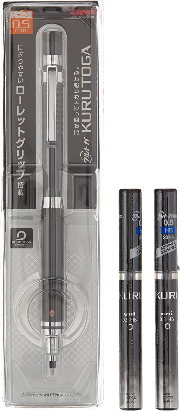 Mechanical Pencil Kuru Toga Roulette Model 0.5mm Gun Metallic (M510171P.43) + Lead 2 Set (Pencil : Lead : U05203HB.24)