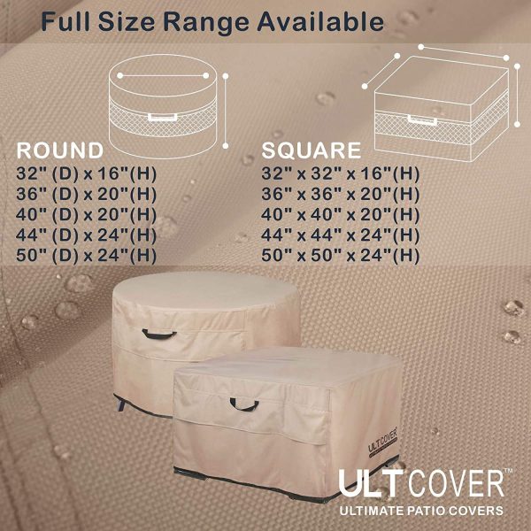 ULTCOVER Waterproof Round Patio Fire Pit Table Cover 36 inch for Outdoor Fire Bowl - Image 6