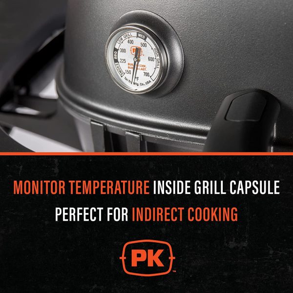 PK Grills PK99085 Thermometer Kit by Tel-Tru, Includes Thermometer, Wing Nut, and Silver Flashing - Image 2