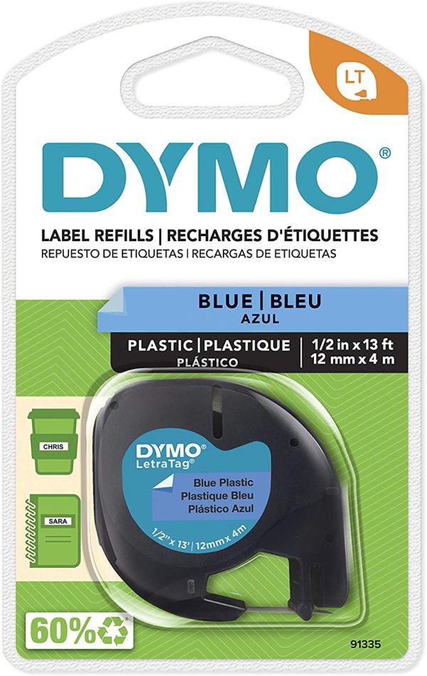 DYMO LetraTag Labeler Plastic Tape 12mm x 4M Blue - Image 7