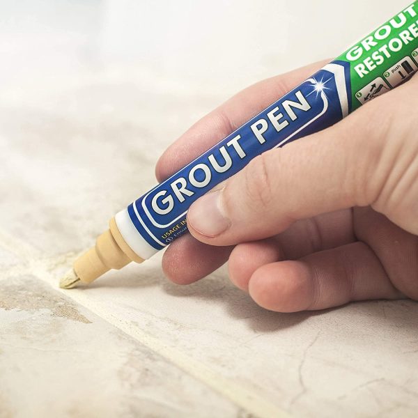 Grout Pen - Designed for Restoring Tile Grout in bathrooms & Kitchens (Cream) - Image 2