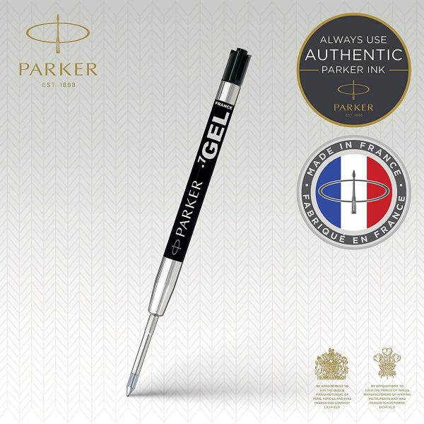 PARKER 1950344 Ballpoint Gel Refill Black Medium Blister - Image 6