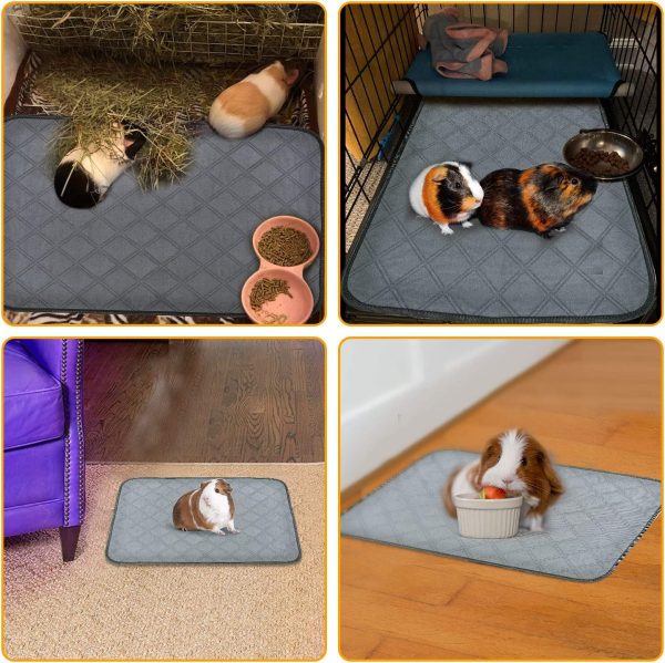 BWOGUE Guinea Pig Fleece Cage Liners, 2 Pack Washable Guinea Pig Pee Pads, Waterproof Reusable& Anti Slip Guinea Pig Bedding Super Absorbent Pee Pad for Small Animals - Image 5