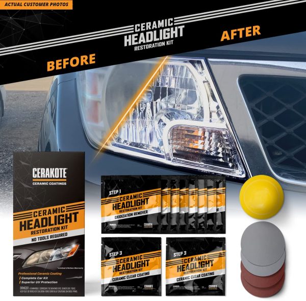 Ceramic Headlight Restoration Kit ?C Guaranteed to Last As Long As You Own Your Vehicle ?C Brings Headlights Back to Like New Condition - 3 Easy Steps - No Power Tools Required - Image 3