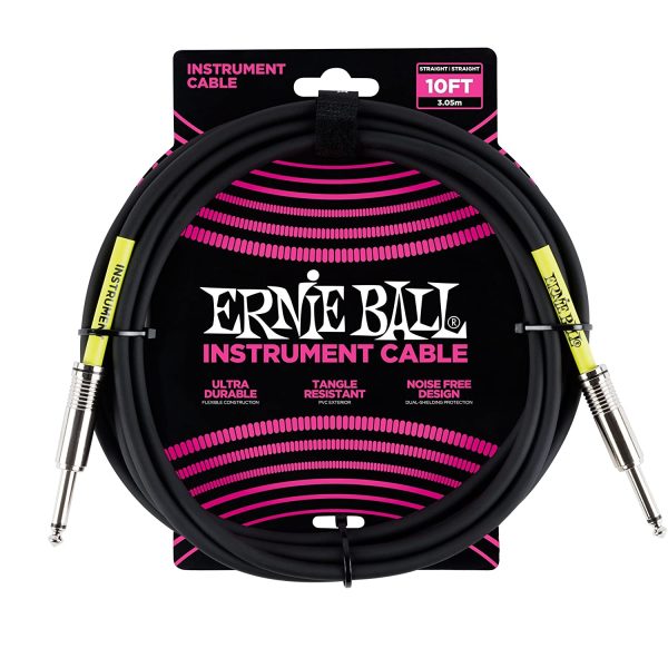 Ernie Ball P06048 3 Meters Straight/Straight Instrument Cable, Black, Black, 3 Meters - Image 2