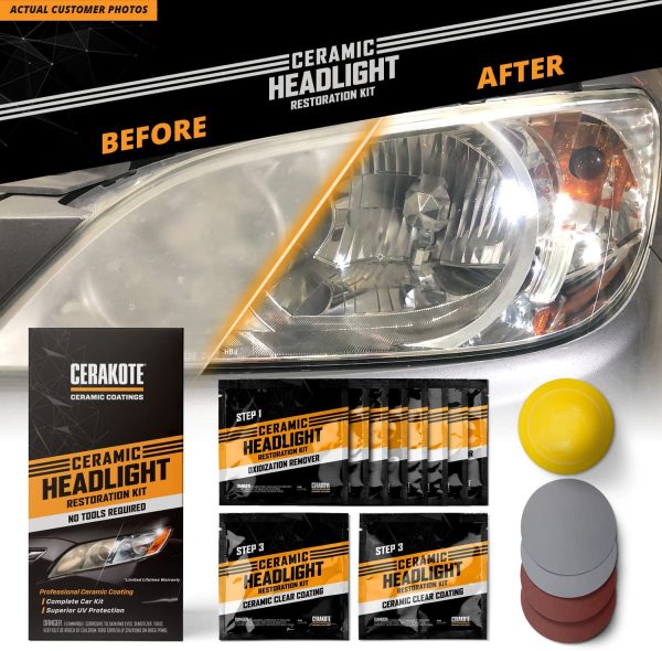 Ceramic Headlight Restoration Kit ?C Guaranteed to Last As Long As You Own Your Vehicle ?C Brings Headlights Back to Like New Condition - 3 Easy Steps - No Power Tools Required - Image 2