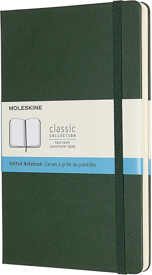 Moleskine - Classic Hard Cover Notebook - Dot Grid - Large - Myrtle Green