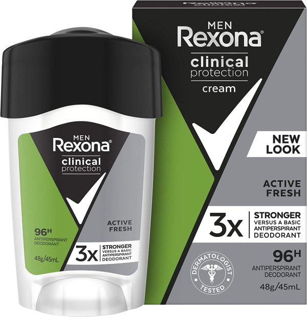 Rexona Clinical Protection Antiperspirant Deodorant, Active Fresh, 45Ml