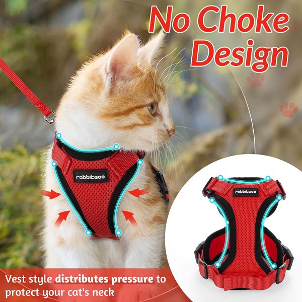 rabbitgoo Cat Harness and Leash for Walking, Escape Proof Soft Adjustable Vest Harnesses for Cats, Easy Control Breathable Reflective Strips Jacket?? - Image 6