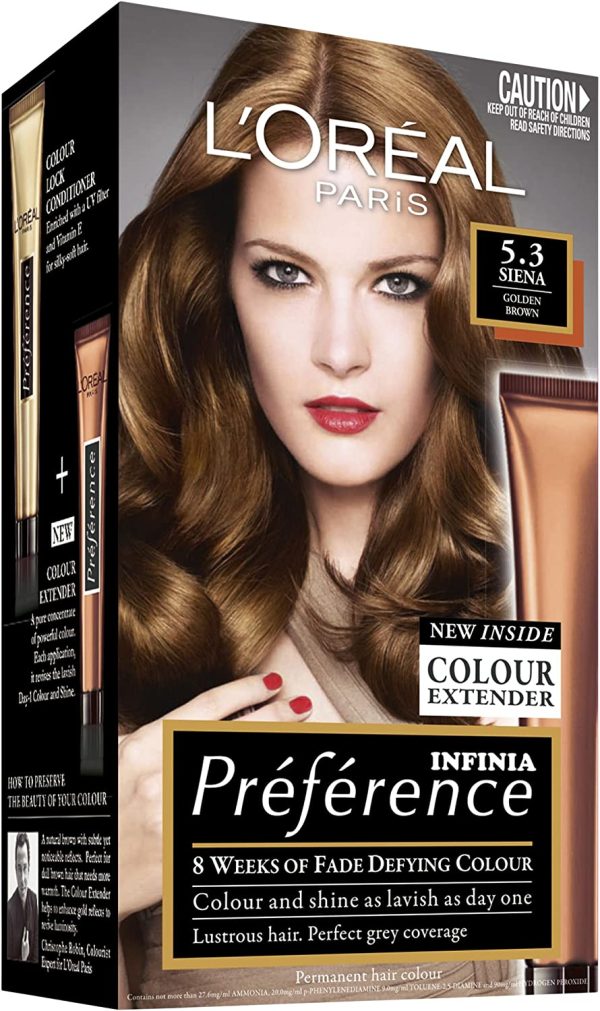 L'Oreal Paris Preference Permanent Hair Color, 5.3 Virginia Golden Brown - Image 2