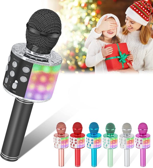 Verkstar Wireless Karaoke Microphone, Bluetooth Speaker Mic Best Birthday Gift Toy for Kids Adults with LED Lights and Recording Magic Sing Portable Handheld Karaoke Machine - Image 4