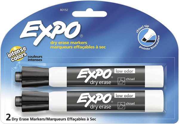 Expo Dry Erase Marker - Chisel Black 2-pack