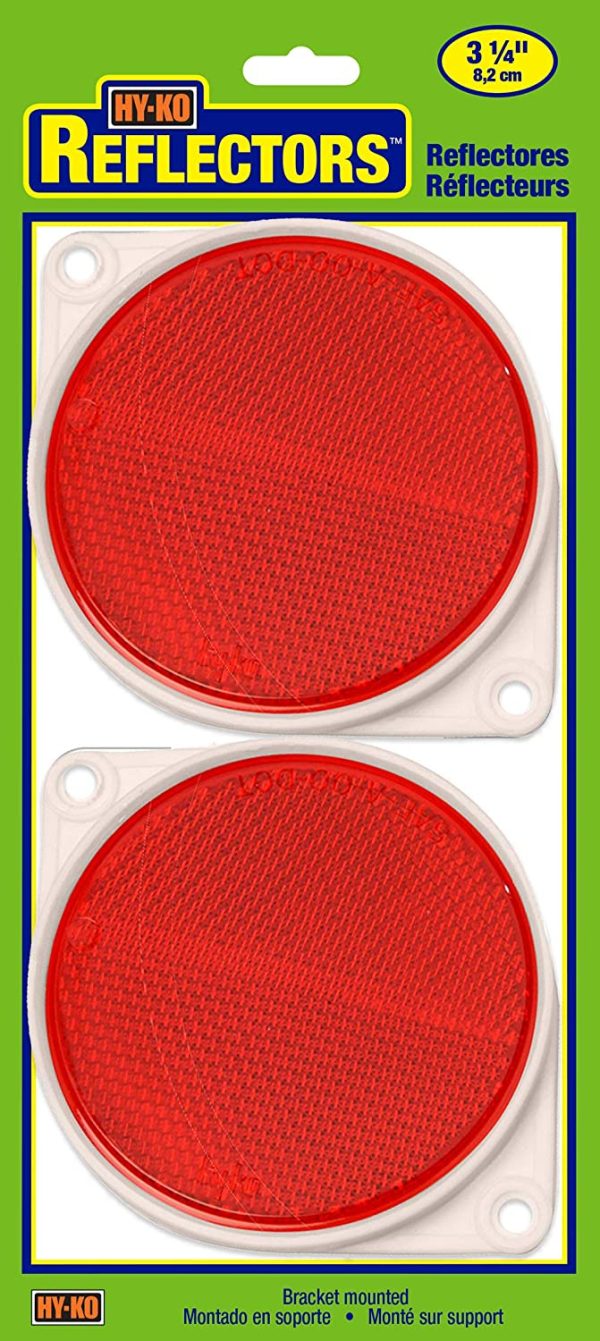 CDRF-3R Nail On Reflector 3 1/4 Diameter Red, 2 Piece