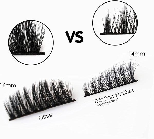 Happy Heartbeat 3D False Lashes Wispy Natural - Faux Mink Lashes Cat-Eye Handmade Luxurious Soft Fluffy Dramatic False Eyelashes 10 Pairs (H1) - Image 5