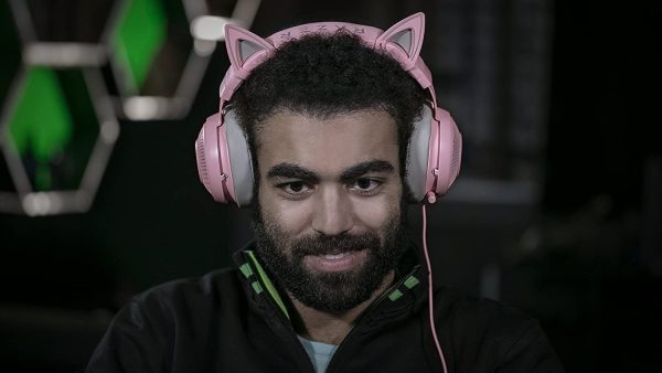 Kitty Ears for Kraken Headsets: Compatible with Kraken 2019, Kraken TE Headsets - Adjustable Strraps - Water Resistant Construction - Quartz Pink