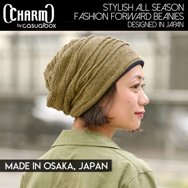 CHARM Organic Cotton Winter Beanie - Mens Slouchy Oversized Hat Womens Chemo Cap - Image 5