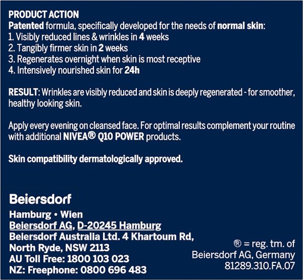 NIVEA Q10 Power Anti-Wrinkle Night Cream (50ml), Anti Aging Face Moisturiser for Women, Firming Face Moisturiser, Anti-Wrinkle Face Cream with Q10 - Image 2