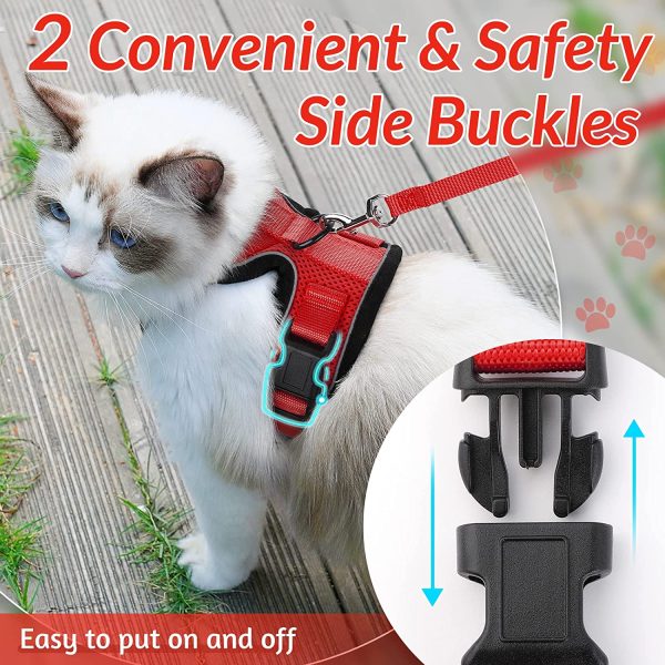 rabbitgoo Cat Harness and Leash for Walking, Escape Proof Soft Adjustable Vest Harnesses for Cats, Easy Control Breathable Reflective Strips Jacket?? - Image 2