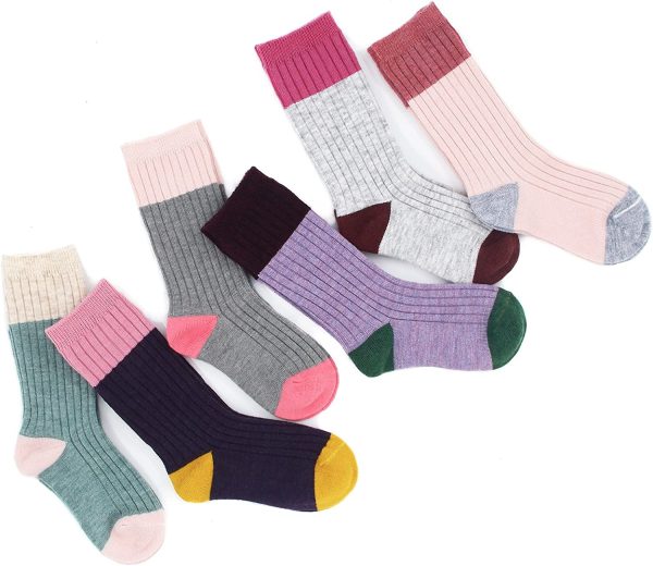 Girls Wool Socks Kids Crew Seamless Winter Warm Socks - Image 6