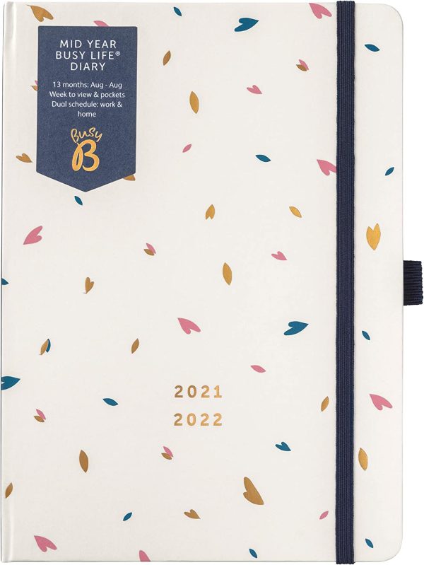 Mid-Year Busy Life Diary August 2021 - August 2022. Pretty Academic Diary 2021-2022 A5 Week to View Planner with Pen Holder, Elastic Closure and Storage Pockets, 2854 - Image 2