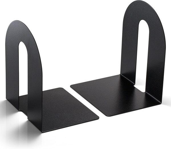 Bookends, Heavy Weighted 10-inch Steel, Black (93182)