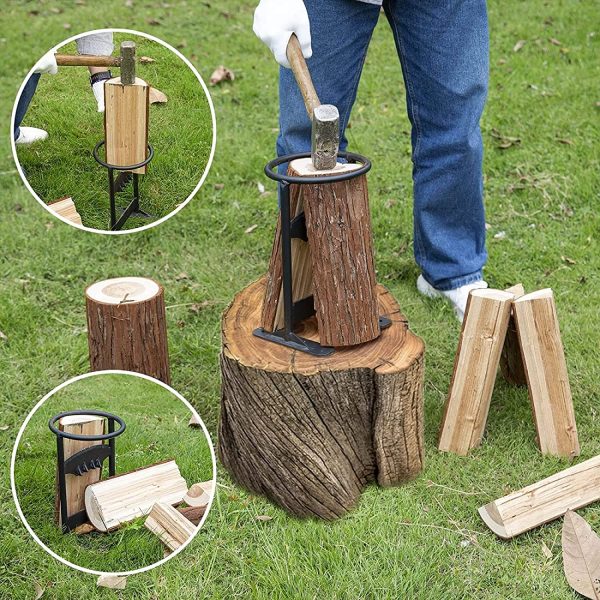 Log Wood Splitter | Manual Splitting Tool - Firewood Kindling - Quick Manual- Steel Chisel Tip Splits Firewood Easy | Old Man and Child Safest Way to Cut,Hammer - Image 8