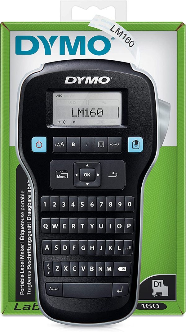 DYMO Portable DYMO Label Maker | LabelManager 160 Portable Label Printer | Easy-to-Use, One-Touch Smart Keys, QWERTY Keyboard, Large Display | for Home & Office Organization, (S0946320) - Image 2