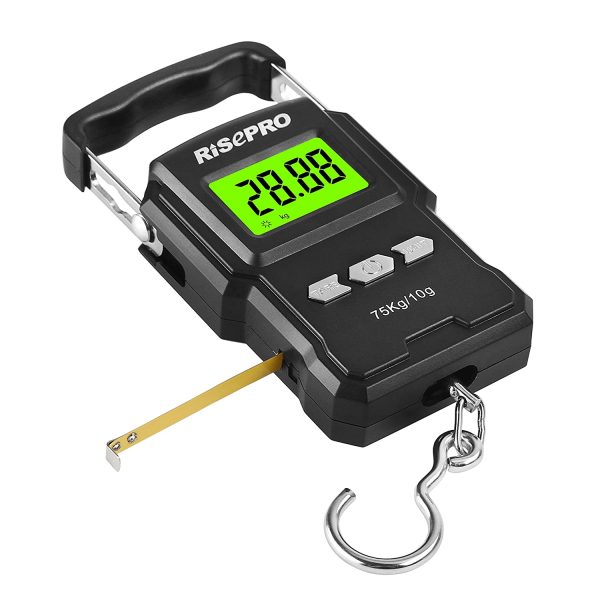 RISEPRO 75Kg / 165Lb Digital Fish Scale with 39 Inch Ruler Electronic Luggage Balance Fishing Postal Hanging Hook Scale - Image 2