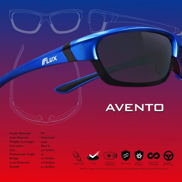 Flux AVENTO Polarized Sports Sunglasses UV400 Protection with Anti-Slip Function and Lightweight Frame - for Men and Women when Driving, Running, Baseball, Golf, Casual Sports and Activities - Image 7