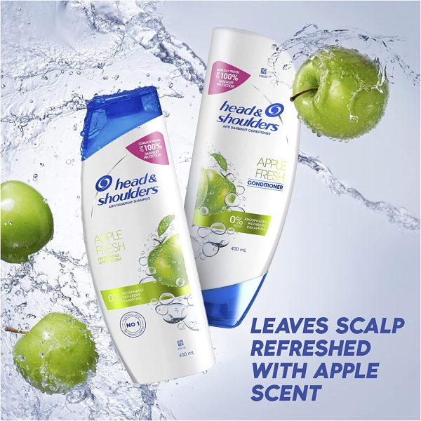 Head & Shoulders Apple Fresh Anti Dandruff Conditioner For Refreshed Scalp, 400ml - Image 2