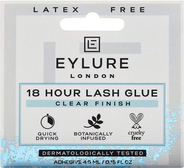 Eylure lash adhesive glue, latex-free, 18 hour, clear, 4.5ml