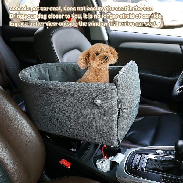 Cathpetic Dog Car Seat Pet Supplies - Travel Bags for Dogs Cats Portable Console Dog Car Seat Washable Dog Cat Booster Seat on Car Armrest Included Safety Tethers Perfect Car Seat for Dogs Cats - Image 2