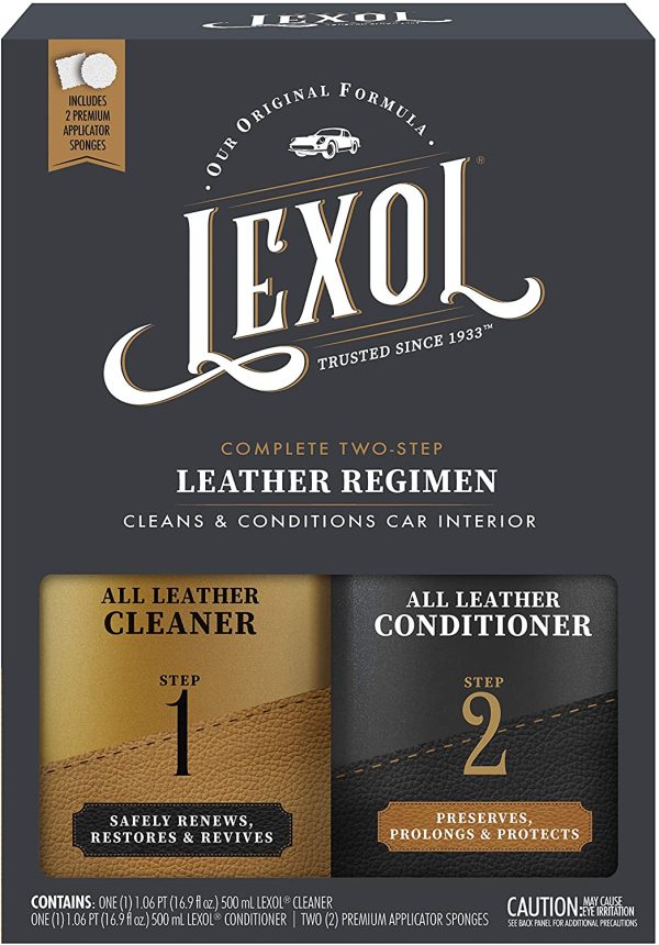 Leather Care Kit Conditioner and Cleaner, Use on Car Leather, Furniture, Shoes, Bags and Accessories, Trusted Leather Care Since 1933, Quick & Easy 2-Step Regimen, 16.9 oz Bottles Plus 2 Sponges - Image 6