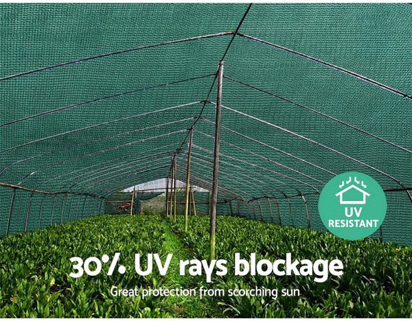 Instahut 1.83 x 50m Sunblock Shade Cloth 80% UV Resistant Privary Screen Heavy Duty Cmomercial 80GSM Shade Sail for Outdoor Patio Lawn Fence Greenhouse Flower Plants-Green - Image 9