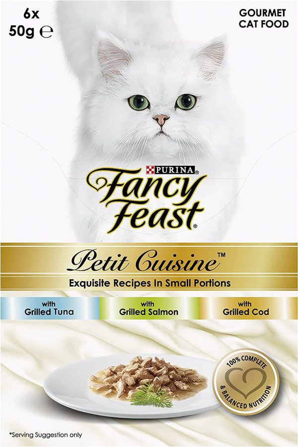 Fancy Feast Petit Cuisine Tuna, Salmon and Cod Wet Cat Food, Adult, 6x50g - Image 2