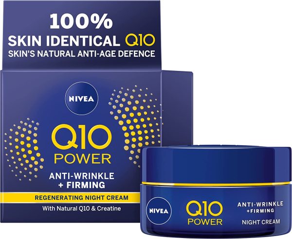 NIVEA Q10 Power Anti-Wrinkle Night Cream (50ml), Anti Aging Face Moisturiser for Women, Firming Face Moisturiser, Anti-Wrinkle Face Cream with Q10 - Image 3