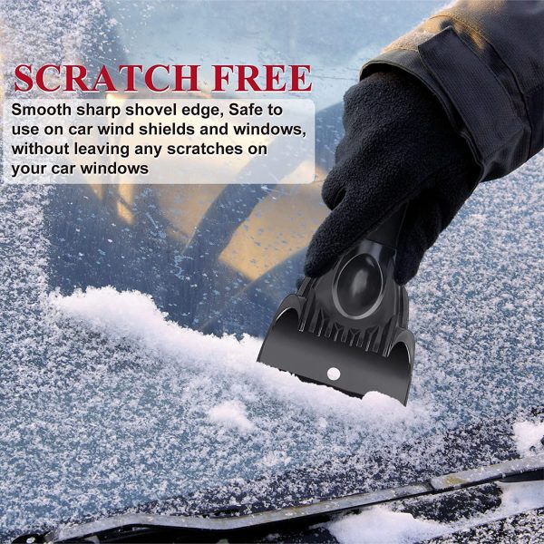 Ice Scraper 2 Pack, Snow Brushes Snow Scraper Frost Ice Removal Tool Snow Ice Brush, Sturdy, Foam Grip, Ice Scraper for Cars and Small Trucks Windshield from Scrape Frost and Ice (Black, 25cm) - Image 6