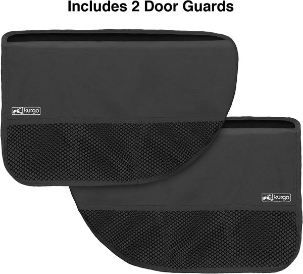 Kurgo Car Door Guard for Dogs, Pet Protector for Car Doors, Waterproof, Adjustable, Quick Installation, Storage Pockets, Fits Sedans and SUVs, Black - Image 3