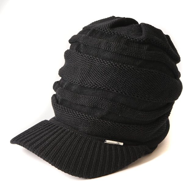 CHARM Mens Summer Knit Beanie Hat - Womens Slouchy Visor Cap Winter Baggy Slouch Knit - Image 6