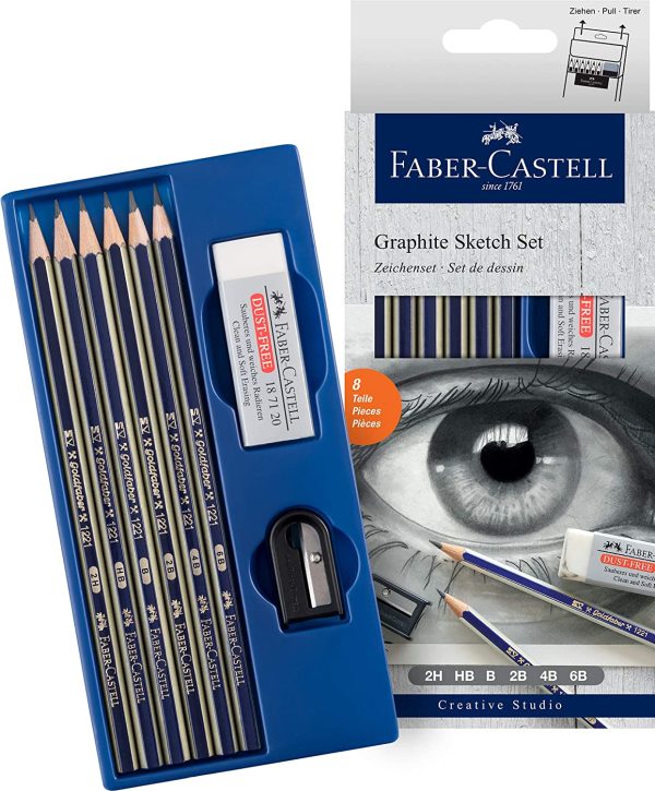 Faber-Castell Creative Studio Mixed Media Graphite Sketch Set 8 pcs., (18-114000)